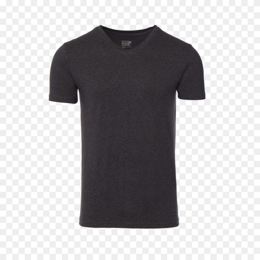 1024x1024 Men's Cool Space Dye Vneck Tee Shirt - Black Shirt PNG