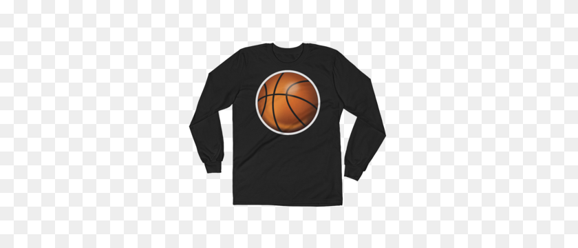 300x300 Men's Emoji Long Sleeve T Shirt - Basketball Emoji PNG