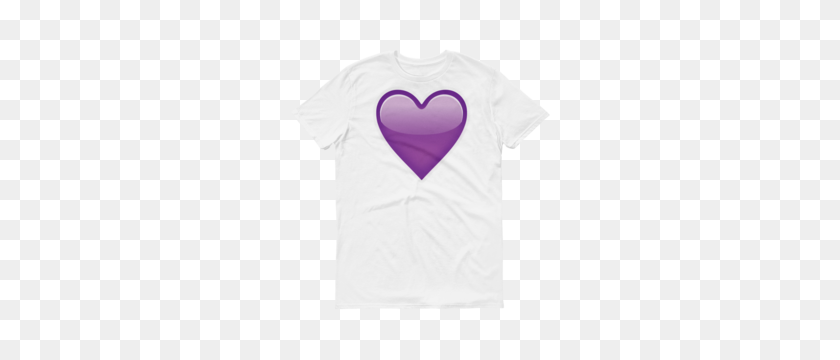 300x300 Camiseta Emoji Para Hombre - Corazón Púrpura Emoji Png