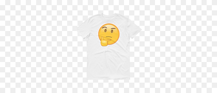 300x300 Camiseta Emoji Para Hombre - Cara Pensante Png