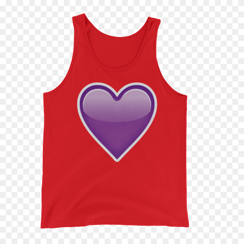 1000x1000 Men's Emoji Tank Top - Purple Heart Emoji PNG
