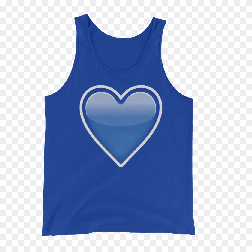 1000x1000 Men's Emoji Tank Top - Blue Heart Emoji PNG
