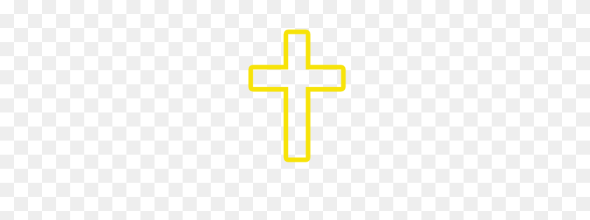 190x253 Men's Hoodie T Shirt Yellow Cross Outline - Cross Outline PNG