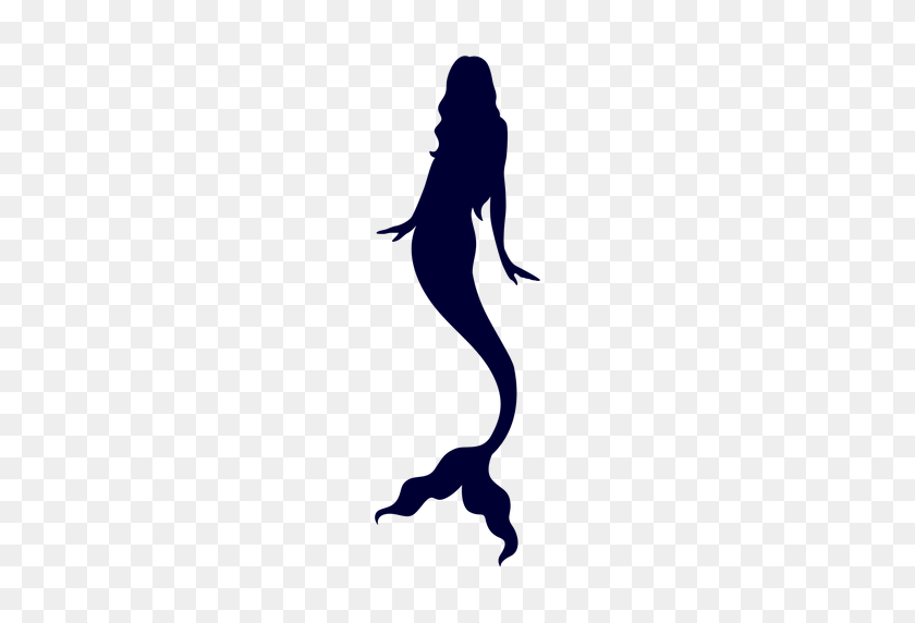 512x512 Mermaid Aquatic Creature Silhouette - Mermaid Silhouette PNG