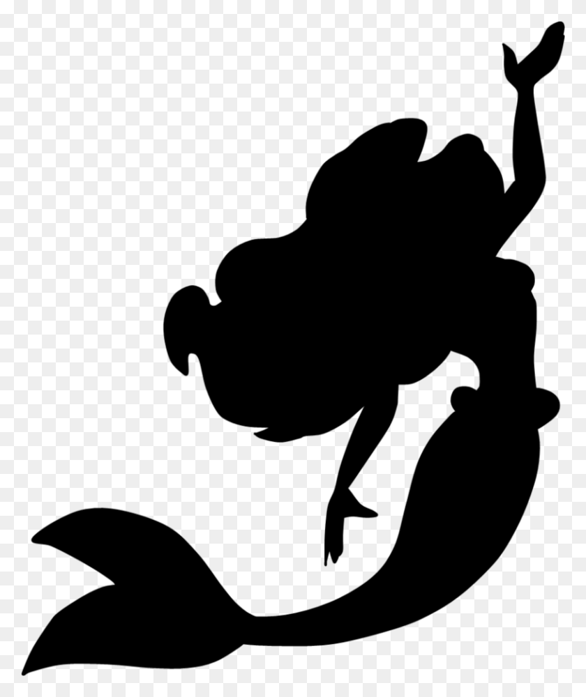 814x982 Mermaid Black And White Clipart - Little Mermaid Clipart
