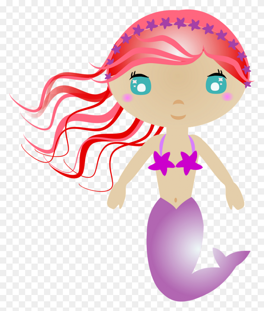 857x1024 Mermaid Clipart Lovely - Mermaid Clipart