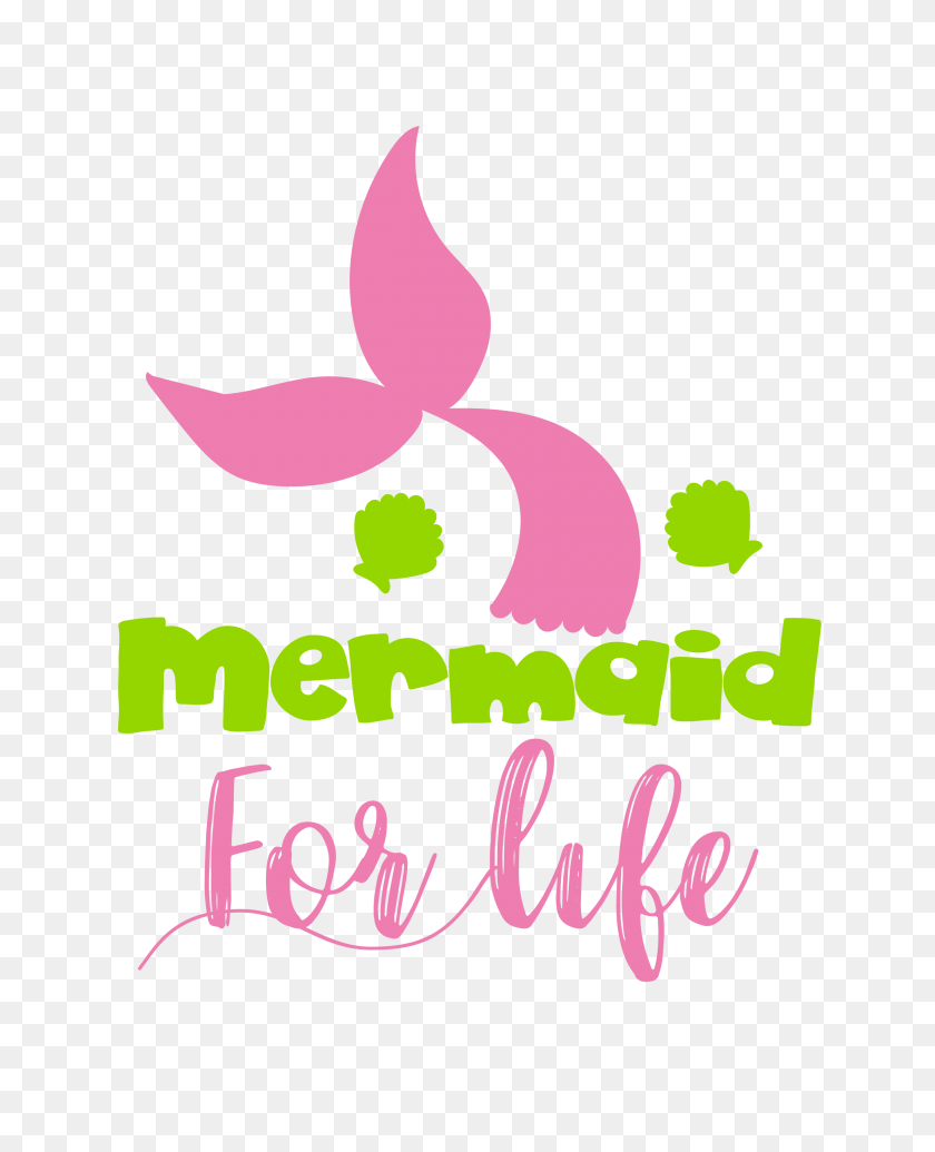 2400x3000 Mermaid For Life Cutting Dxf, Pdf, Included - Mermaid Silhouette PNG
