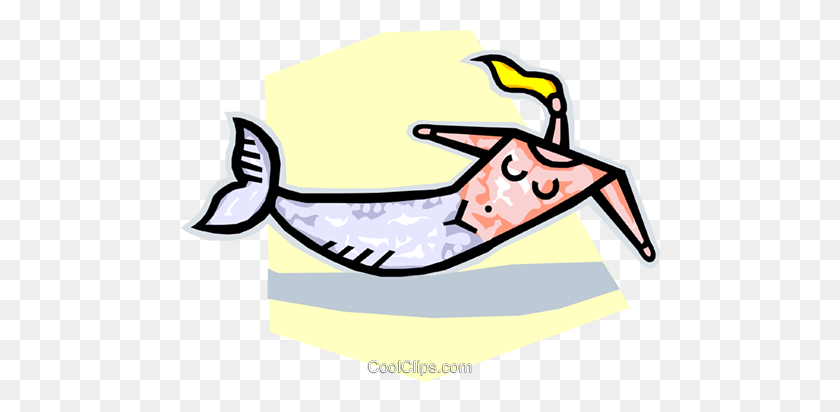 480x352 Mermaid Royalty Free Vector Clip Art Illustration - Mermaid Clipart Free