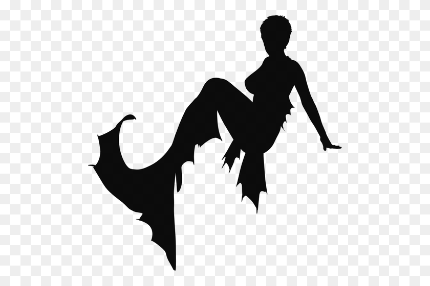 496x500 Mermaid Silhouette - Little Mermaid Clipart Black And White