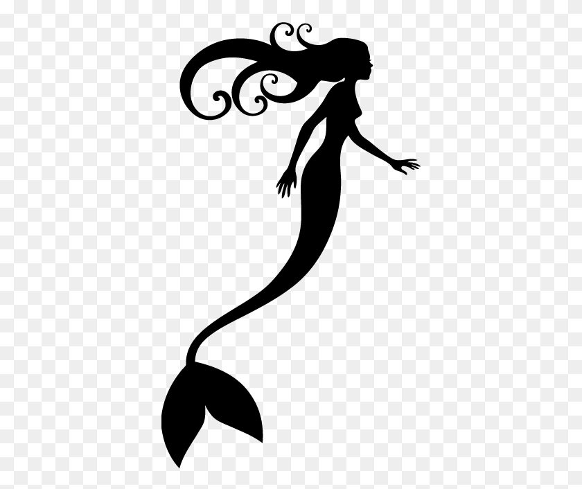 374x646 Mermaid Silhouette Decal - Mermaid Silhouette Clipart