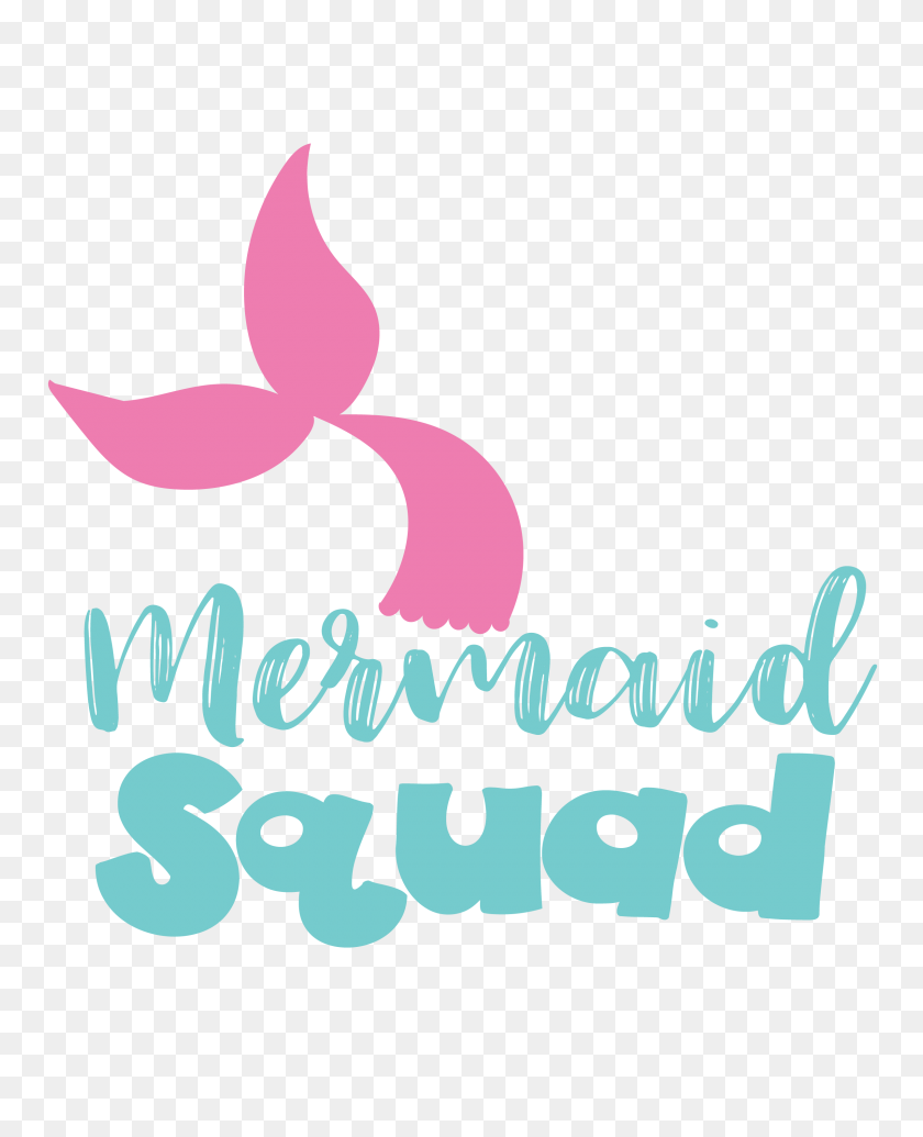 2400x3000 Mermaid Squad Cutting Dxf, Pdf, Incluido - Silueta De Sirena Png