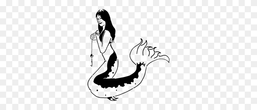 268x300 Mermaid Tail Clipart - Vintage Mermaid Clipart