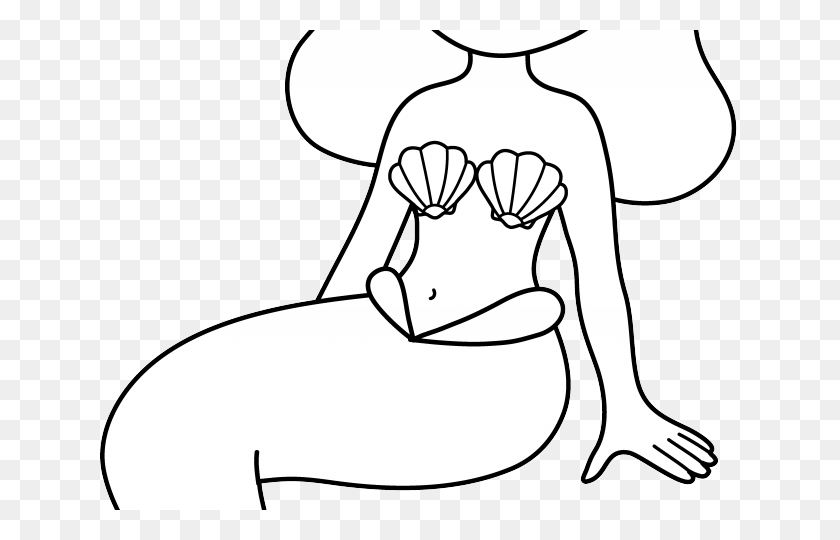 640x480 Mermaid Tail Clipart Girl - Mermaid Outline Clipart