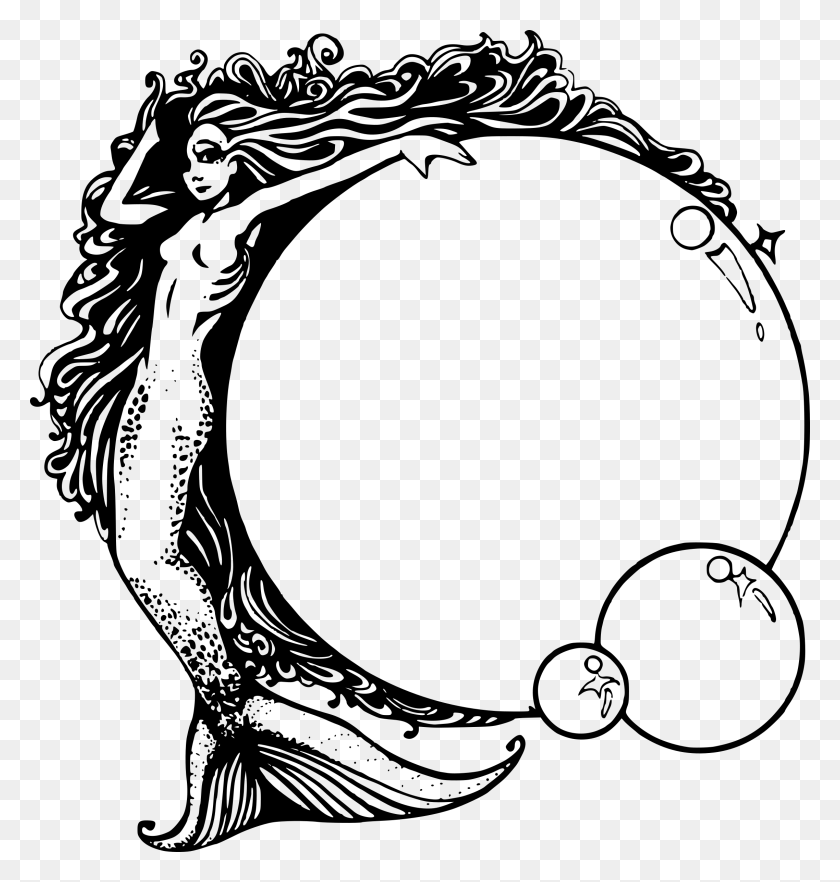 2276x2400 Mermaid With Bubbles Icons Png - Mermaid Silhouette PNG