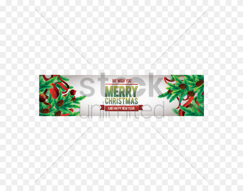 600x600 Merry Christmas Banner Vector Image - Christmas Banner PNG