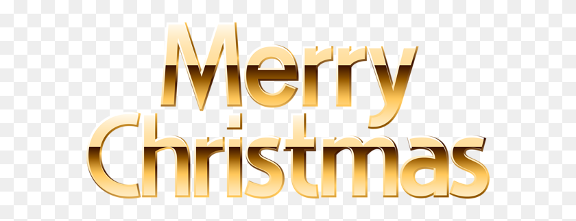 600x263 Merry Christmas Gold Png Clip Art - Merry Christmas Banner Clipart