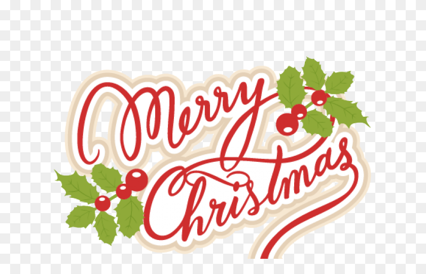 640x480 Merry Christmas Text Clipart - Poinsettia Clip Art Free