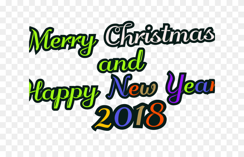 640x480 Веселого Рождества Текст Клипарт Розовый Бесплатный Клип Арт Сток - С Новым Годом 2018 Клипарт