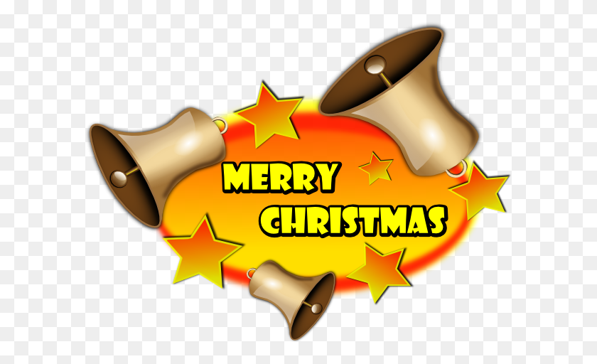 600x452 Merry Christmas With Bells Clip Art - Christmas Caroling Clipart