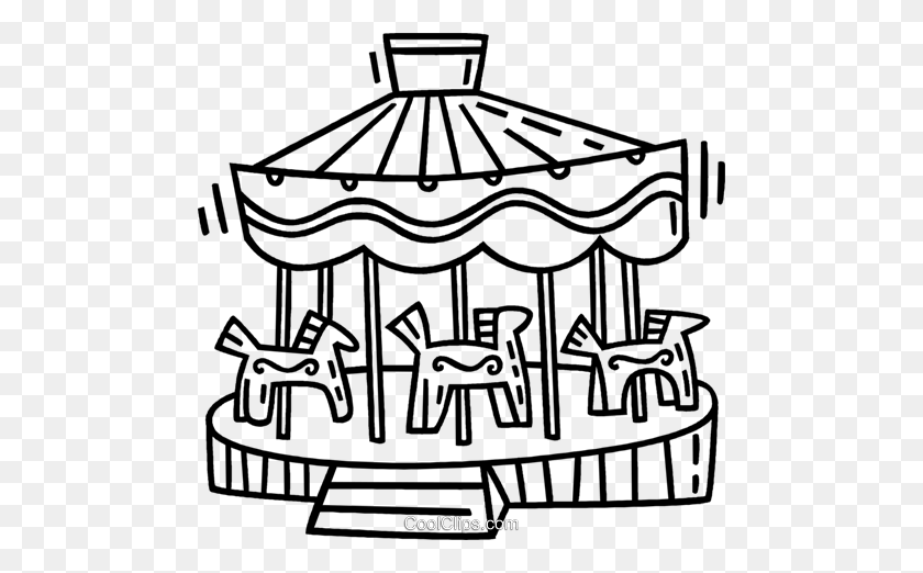 480x462 Merry Go Round Royalty Free Vector Clip Art Illustration - Round Clipart