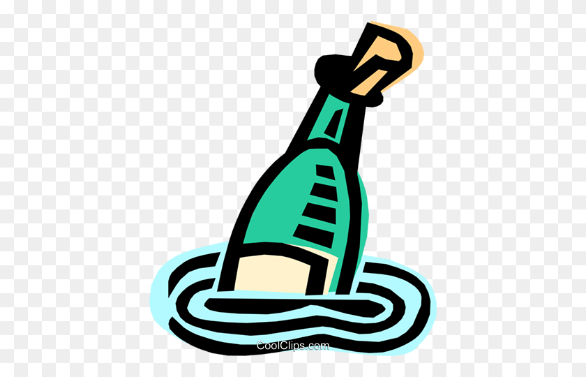 412x480 Message In A Bottle Royalty Free Vector Clip Art Illustration - Message In A Bottle PNG