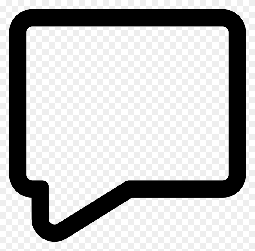 980x964 Message Rectangular Empty Outlined Speech Bubble Png Icon Free - Message Bubble PNG