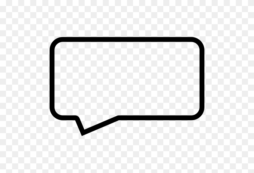 512x512 Message, Speech, Bubble, Outline, Of, Rectangular, Shape Icon Free - Message Bubble PNG