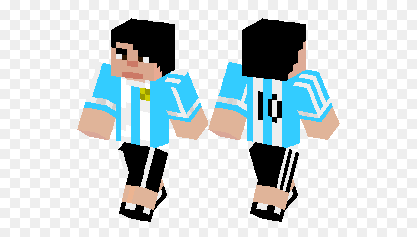 528x418 Messi The Famous Soccer Player Minecraft Skin Minecraft Hub - Messi Clipart