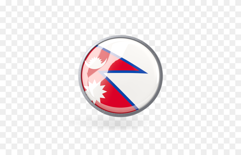 640x480 Metal Framed Round Icon Illustration Of Flag Of Nepal - Nepal Flag PNG