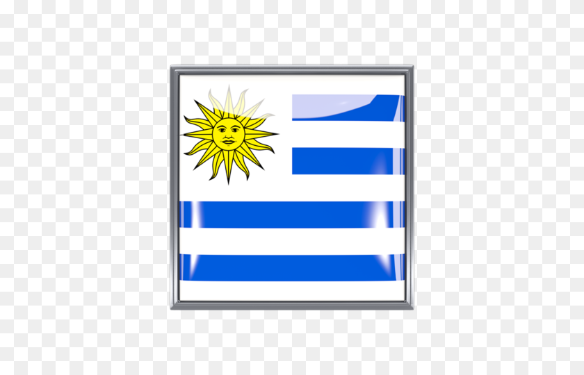 640x480 Квадратный Значок В Металлической Рамке Иллюстрации Флага Уругвая - Флаг Уругвая Png