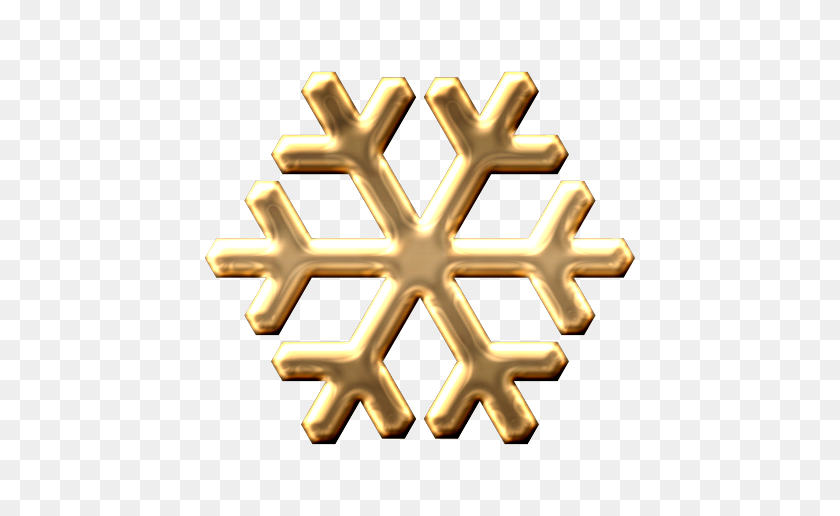 456x456 Metal Snowflake - Gold Snowflakes PNG