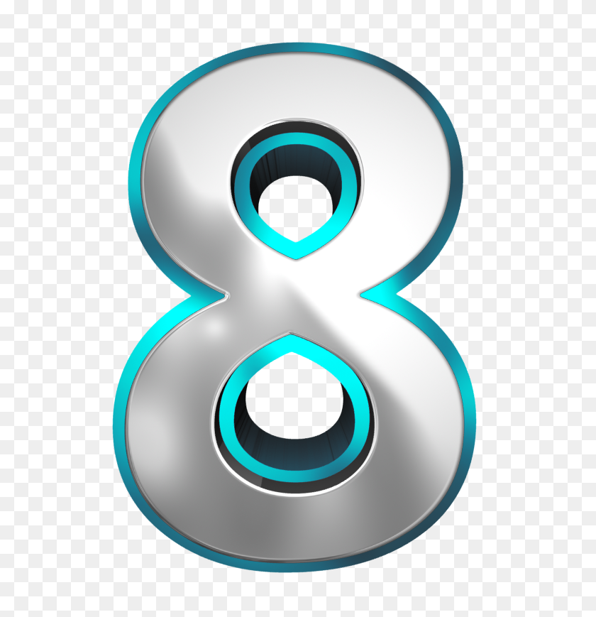 571x809 Metallic And Blue Number Eight Png Clipart Gallery - Eight Clipart