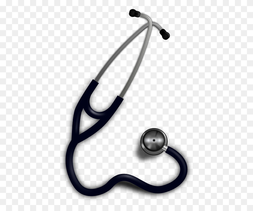 444x640 Metalmarious Medicine And A Stethoscope Clip Art Free Vector - Medical School Clipart