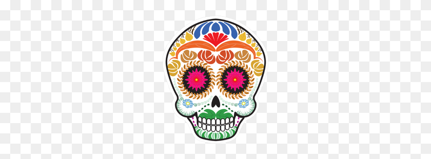 206x250 Mexican Calavera Skull Sticker - Calavera PNG