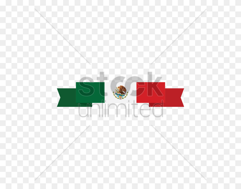 600x600 Mexican Flag Banner Vector Image - Mexican Banner Clipart