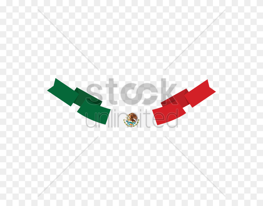 600x600 Mexican Flag Banner Vector Image - Mexican Banner Clipart