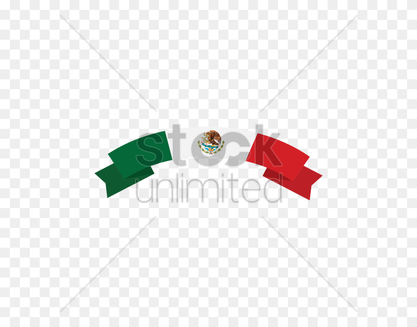 600x600 Mexican Flag Banner Vector Image - Mexican Banner PNG