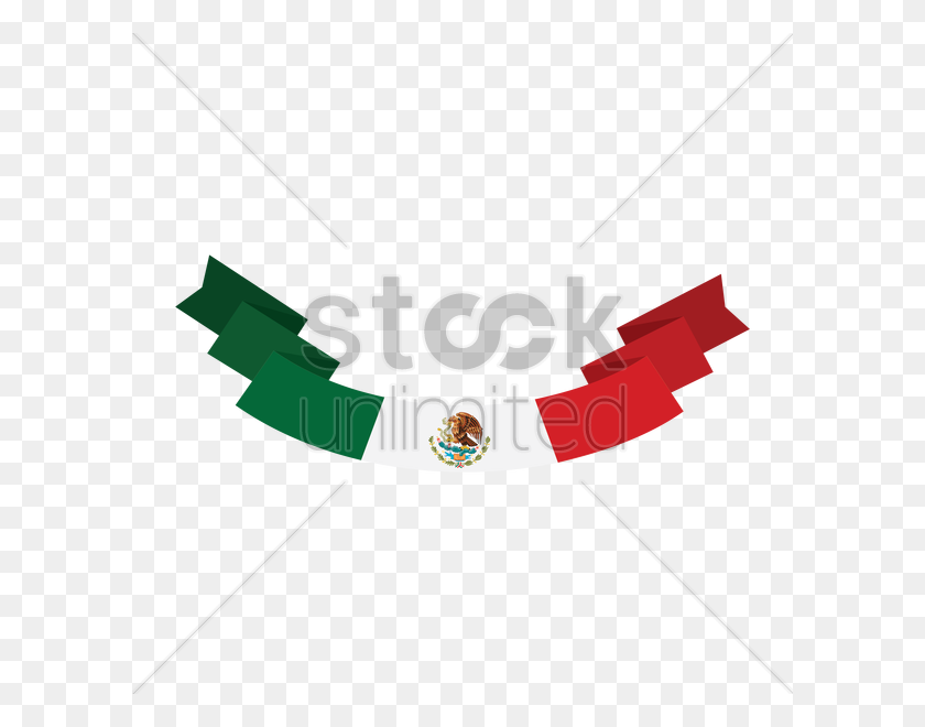 600x600 Mexican Flag Banner Vector Image - Mexican Banner PNG