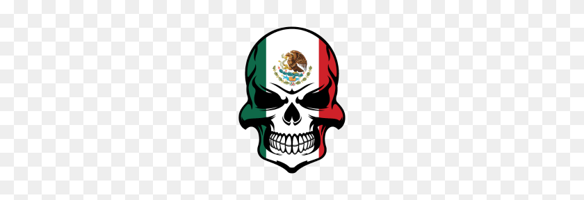 190x228 Bandera Mexicana Calavera Fresco Día De Muertos Calavera - Día De Muertos Png