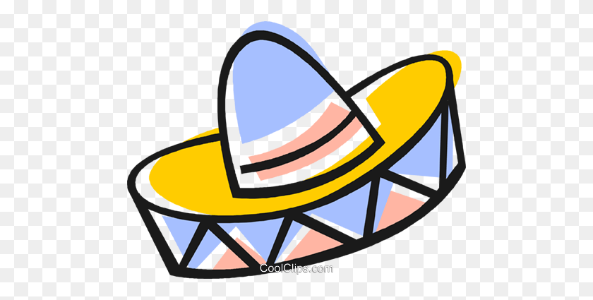 480x365 Mexican Hat Royalty Free Vector Clip Art Illustration - Mexican Clipart