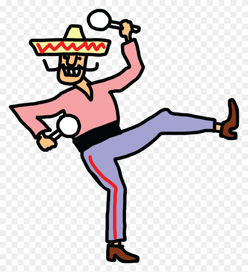 4000x4423 Mexican Man Cartoon Group With Items - Mexican Restaurant Clipart