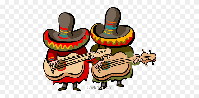 480x356 Mexican Music Royalty Free Vector Clip Art Illustration - Mexican Guitar Clipart