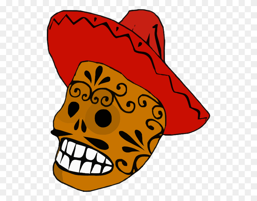534x598 Mexican Skull Clip Art - Mexican Border Clipart