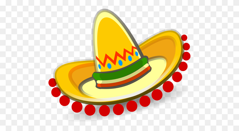 500x399 Mexican Sombrero With Red Decoration Vector Graphics Public - Mexican Mustache Clipart