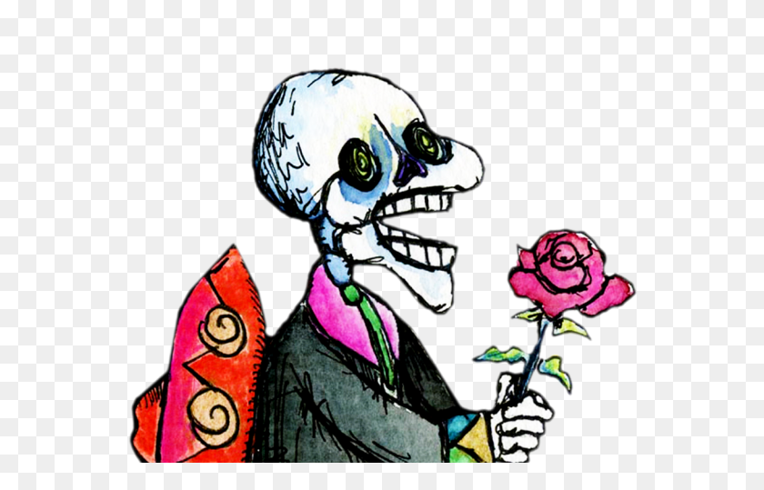720x479 Мексика День Мертвых Танцор Мариачи Скелет Рисованной Клип - Уважение Клипарт