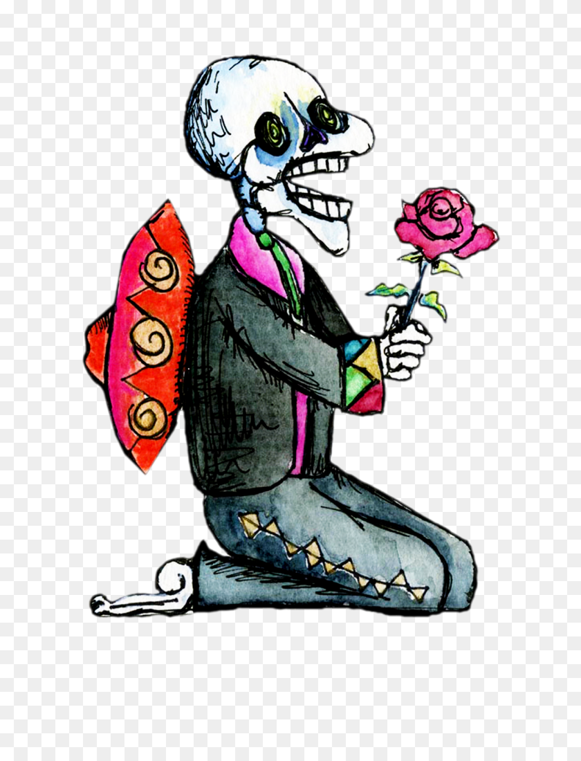 1125x1500 México Día De Muertos Bailarina Mariachi Esqueleto Dibujado A Mano Clip - Super Por Qué Clipart