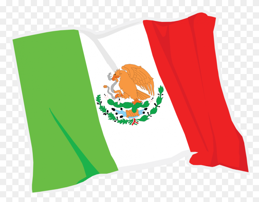 1006x768 Mexico Flag Waving Icon - Mexican Flag Clipart