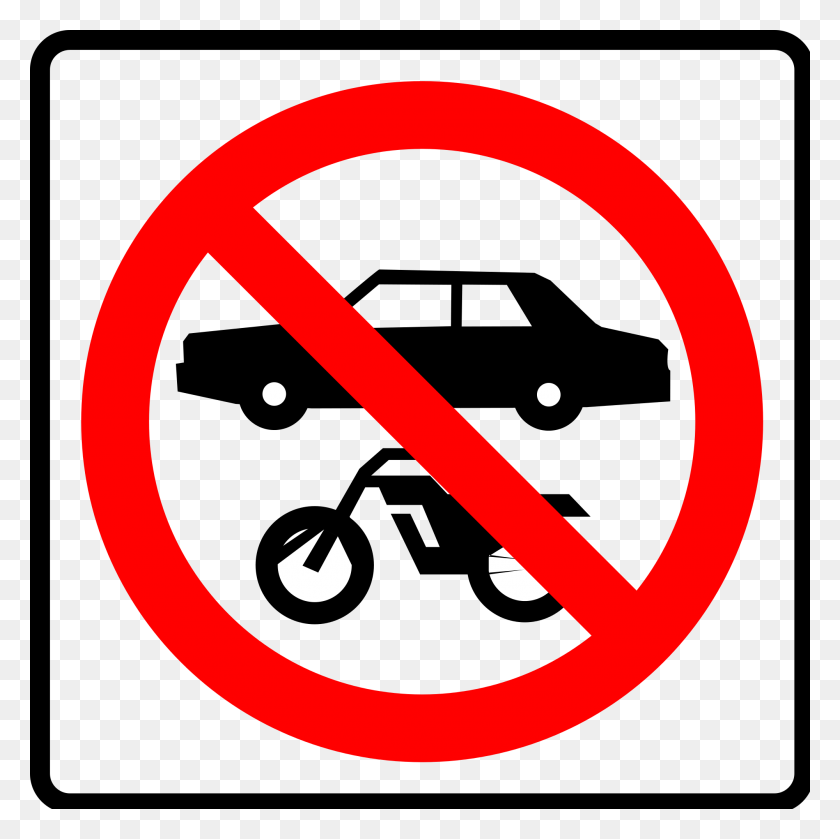 2000x2000 México Road Sign Prohibido Vehiculos Motor - Prohibido Png