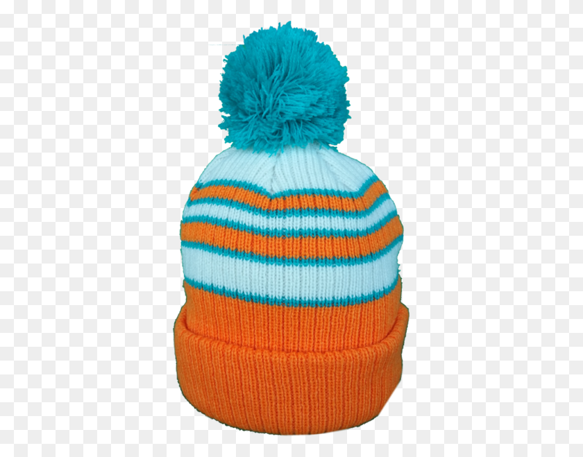 341x599 Miami Dolphins Toque Traditional Stripe Pom More Than Just Caps - Miami Dolphins Logo PNG