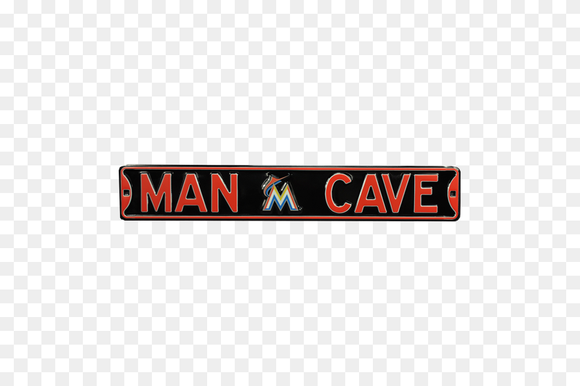 500x500 Miami Marlins Man Cave Auténtico Cartel De La Calle - Logotipo De Los Miami Marlins Png